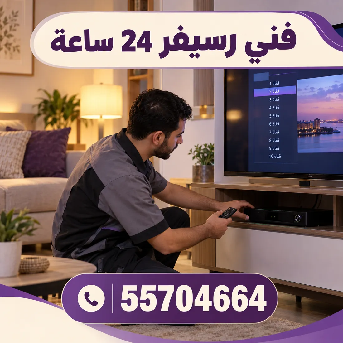فني رسيفر 24 ساعة